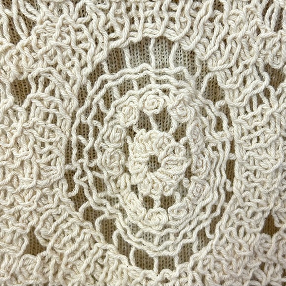 Solitaire Cotton Blend Crochet Top Medium - Picture 6 of 8